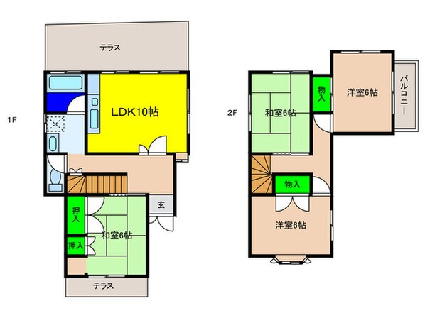 畑中一戸建の物件間取画像